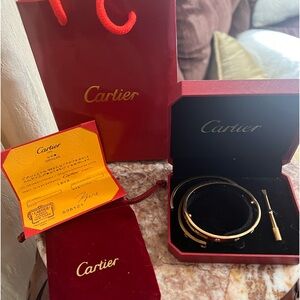 Gold plated stainless steel Cartier love bracelets (2)
